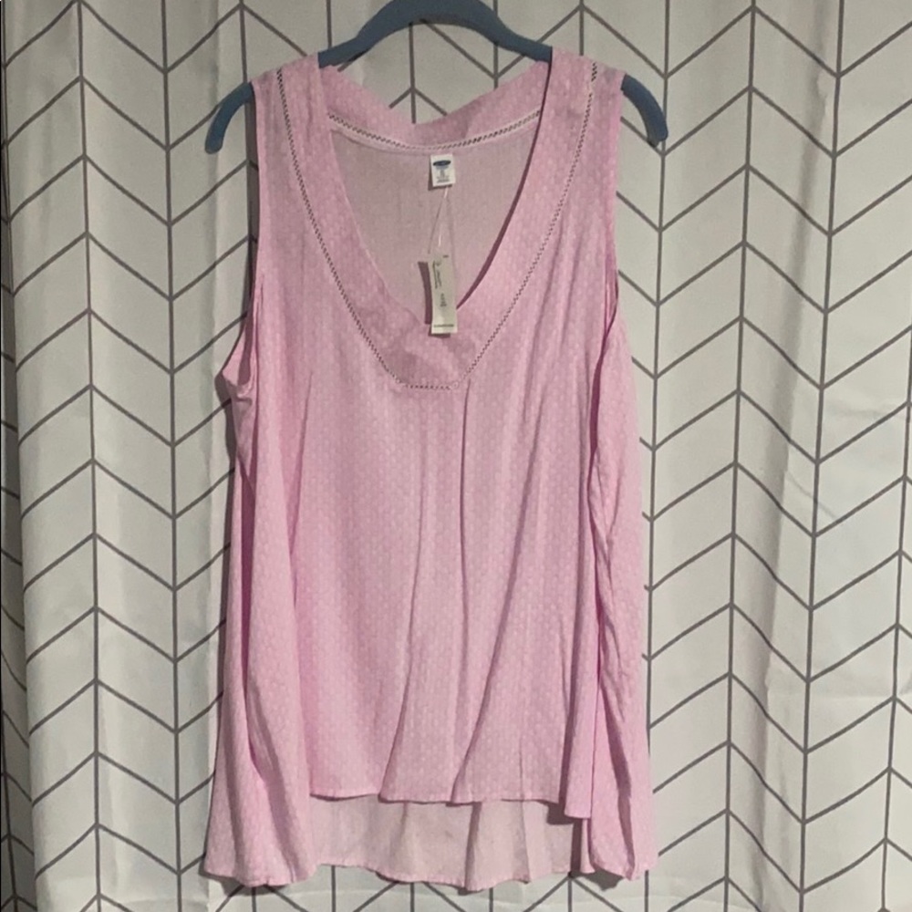 Old Navy Pink Pineapple Print Sleeveless Blouse